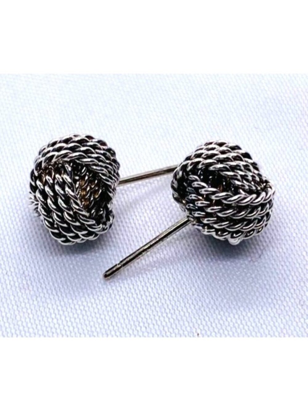 Tiffany & Co Sterling Silver 925 Somerset Stud Earrings Rope